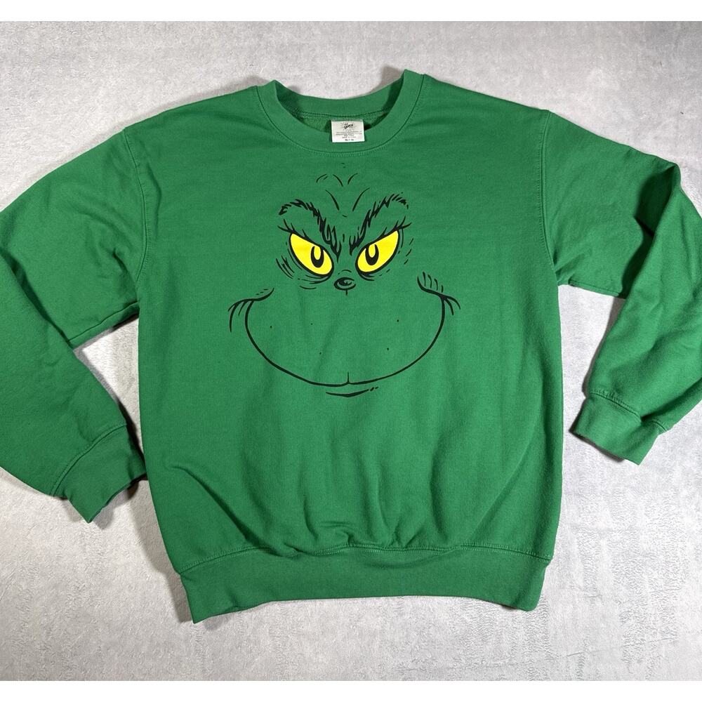 The Grinch Sweater Womens Green Long Sleeve Pullover SweaterSize Medium